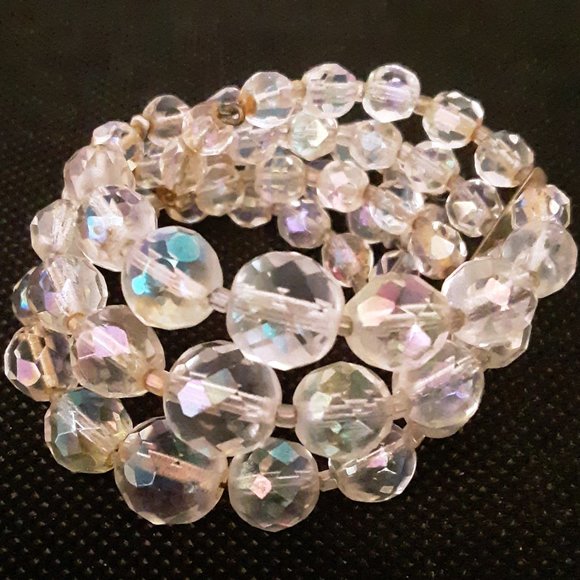 Vintage Aurora Borealis Memory Wire Bracelet - Picture 5 of 9